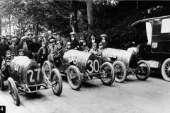 104. Type 13 International '1500' Trophy. Isle of Man 22 June 1922. (226.50 miles). Car 27: Jaques Mones-Maury (3rd) Car 30: Bertram Marshall (6th) Car 22: Pierre de Vizcaya (4th). Crossley Bugattis