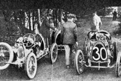 106. Type 13 International '1500' Trophy. Isle of Man 22 June 1922. (226.50 miles). Car 27: Jaques Mones-Maury (3rd) Car 30: Bertram Marshall (6th) Car 22: Pierre de Vizcaya (4th). Crossley Bugattis.