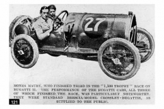 121. Type 13 International '1500' Trophy. Isle of Man 22 June 1922. (226.50 miles). Car 27: Jaques Mones-Maury (3rd). Crossley Bugatti.