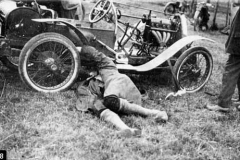 198. Type 13, Chassis # 1318, Reg. CT 5219 At Madresfield, 23 June 1922. "Cordon Rouge", Amherst Villiers under car.